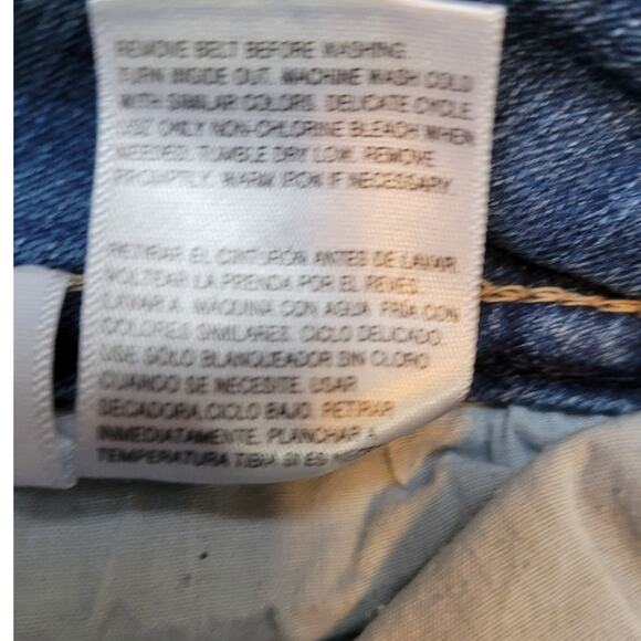 WALLFLOWER Teen Girls Jr Straight Leg Cuffed Distressed Jeans 1 Jr Blue Denim - Picture 10 of 10